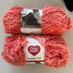 Lot of 2 Red Heart Hygge Fur Sienna Bulky 100% Nylon Yarn New Color 583 Soft